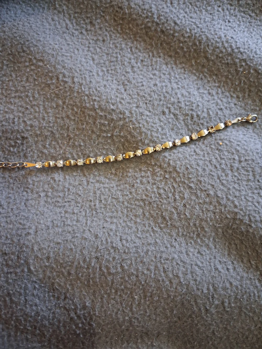 18 Kt Gf Silver Color Crystal Station Bracelet - Silver